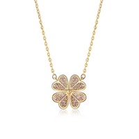 Milskye faith-bijoux romantiques en plaqué or 18 carats, collier à breloque en cristal pavé d'argent 925 et trèfle
