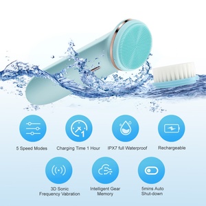 Nouvelle brosse nettoyante sonique pour le visage 2 en 1, imperméable, de haute qualité, instruments électriques de nettoyage du visage - Product Image 3