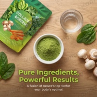 Poudre de Collagène Vert Marque Blanche 2-en-1, Mélange de Super Aliments aux Champignons, Complément Nutritionnel Quotidien, Fournisseur de Formules Personnalisées OEM