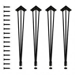 Modern 18-Inch Solid Metal TV Cabinet Stand 3rod Hairpin <b>Table</b> <b>Legs</b> Wrought Iron Industrial Design for Living Room Bedroom - Product Image 5
