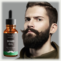 Huile à Barbe Bio Végane pour Hommes Melao à la Vitamine C - Kit de Toilettage Marque Blanche Parfum Bois de Santal Sans Fixation pour Soin et Croissance de la Barbe