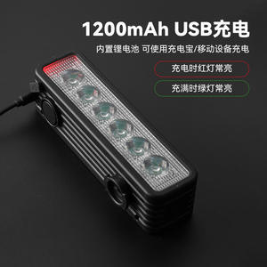 Luz delantera para bicicleta Johorse, LED recargable, batería de 1200 mAh, resistente al agua IP4, luz para ciclismo nocturno para bicicleta de montaña y carretera - Product Image 3