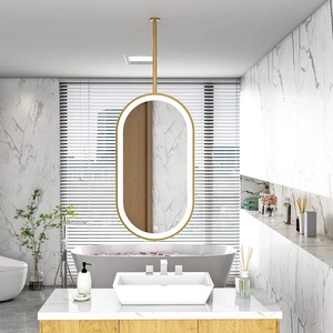 <span class=keywords><strong>Specchio</strong></span> da <span class=keywords><strong>Bagno</strong></span> Ovale a Sospensione Bifacciale con Luce LED Intelligente, <span class=keywords><strong>Cornice</strong></span> in Lega di Alluminio, Design Moderno, Montaggio a Soffitto - Product Image 5