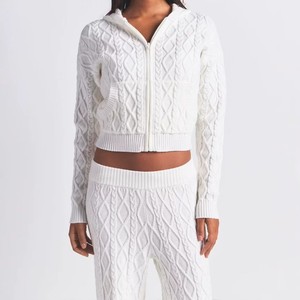Ensemble de pulls automne/hiver, nouveau style - Tricot torsadé rétro, doux et confortable, manteau à capuche décontracté - Product Image 6