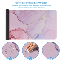 Grand tapis de souris de jeu personnalisé en microfibre rose, esthétique, imperméable, en caoutchouc, grande taille, pour bureau de jeu