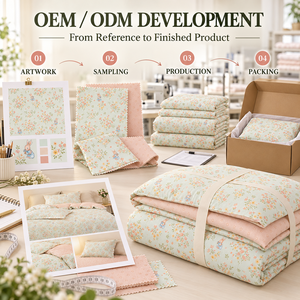 Set di Biancheria da Letto Alenhome per Ragazze, Stampa Pastorale Fresca, Copripiumino in Puro Cotone Morbido per Dormitorio Studentesco - Product Image 3