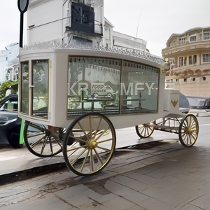 Funeral Luxury White 4-Wheeled Steel Carriage Hearse Remolque Popular White Hearse con cortinas Inspirado en carruajes de caballos - Product Image 3