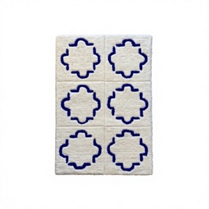 Modern Custom Eco-Friendly Cotton Bath Mats & Rugs Quick Dry <b>Machine</b> Made Tufted <b>Floor</b> Use American Style Floral Pattern ITHL - Product Image 1