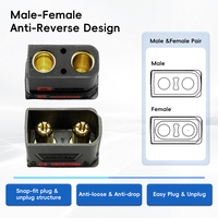 Connecteur anti-retour de puissance QS10P-L-F/M, courant de crête 270A, contact en cuivre plaqué or pour stockage d'énergie et véhicules électriques