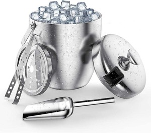 Enfriador de Bebidas de Calidad Premium, Cubo de Hielo Metálico con Asas Laterales para Facilitar el Transporte, Disponible al Mejor Precio del Mercado - Product Image 5