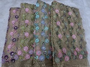 Nuevo en 2025: Tela de encaje de guipur de alta calidad con apliques de piedras y bordados para vestidos de novia de Dubái y Senegal - Product Image 5