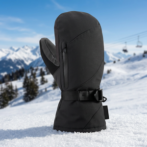 Mitaines chauffantes à batterie au lithium pour femmes Punchin Sports, imperméables, coupe-vent, 40-60C, noir et blanc, pour le ski alpin - Product Image 1