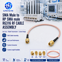 Câble coaxial flexible SMA mâle vers RP-SMA mâle RG316, pigtail 50 ohms pour pont sans fil, passerelle IoT, antenne de communication