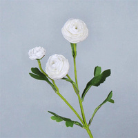 Bunga Peony Buatan Mewah C-096, Bunga Ranunculus Peach, Bunga Peony Sutra, Mawar Teh, Tangkai Peony Palsu, Buket
