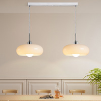 Lustre en verre blanc chaud LED à hauteur réglable de Style Bauhaus du milieu du siècle minimaliste nordique pour le salon