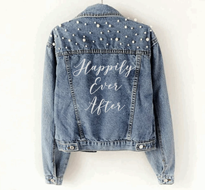 Custom High Quality Women Pearl Denim <b>Jacket</b> Ladies Beads Coat <b>Bridal</b> Denim <b>Jackets</b> Wholesale - Product Image 4