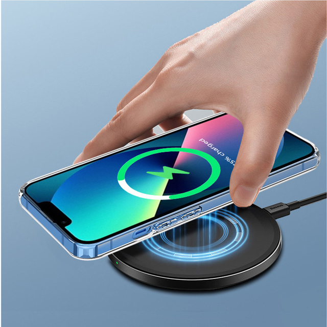 Original Quality Wireless Charging Magnetic Transparent Shockproof Case for iPhone 15 14 Pro Max Mobile Phone Accessory