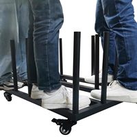 JH-Mech Chariot en vinyle robuste Support mobile de 20 rouleaux Support de sol roulant Support de rouleau en vinyle de 2"