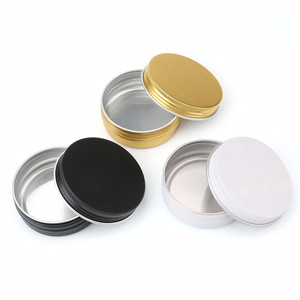 Nouveau rouge orange <span class=keywords><strong>bleu</strong></span> boîte en aluminium 1oz 2oz 3oz 4oz bouche peu profonde métal baume à lèvres conteneur crème pour les yeux vis cosmétique boîtes en aluminium - Product Image 2