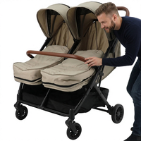 Poussette double Abon de haute qualité, luxueuse, légère, pliable d'une seule main, avec cadre en alliage d'aluminium et tissu, BSS105, 15 kg