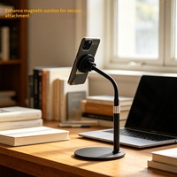Nouveau support de téléphone magnétique de bureau télescopique anti-tremblement pour tablette, avec col de cygne réglable pour le streaming en direct et la prise de vue (modèle 2026)