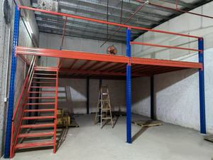 Heavy Duty Steel Mezzanine <b>Rack</b> 3 Layer Powder Coated Blue With Steel Grating Floor Industrial Storage System - Product Image 6