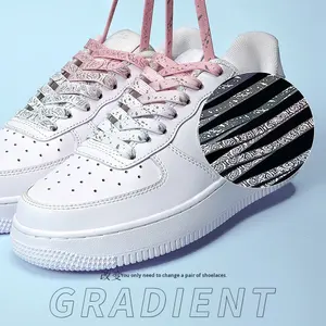 Lacets Plats et Durables à Motif Cachemire Réfléchissant de 8 mm de Largeur pour Chaussures Décontractées Type Af1 en Polyester - Product Image 3