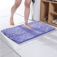 FIGOO -Shaggy Chenille Bath Mat Premium Polyester Extra Thick High Density Cushioned for Bathroom Shower Machine Washable