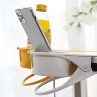 Support de Rangement Pliable Moderne pour Tasses et Boissons de Bureau en ABS – Clip de Table pour Café et Eau