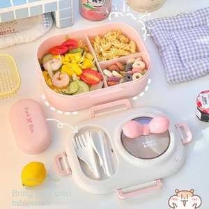 Cute <b>Macaron</b> Design Plastic Lunch <b>Box</b> Plastic for Girls-Office/Students Use Single Tier Bento <b>Box</b> Large Capacity Heatable Leak - Product Image 2