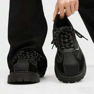 Zapatillas de Vestir de Gamuza para Hombre de Alta Calidad, Estilo Derby con Suela Gruesa Mate, Antideslizantes, Transpirables, de Alta Gama, Tejido Fly Knit - Product Image 4