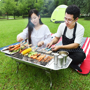 Cina fabbrica in acciaio inox portatile all'aperto barbecue griglia pieghevole carbone barbecue per il campeggio - Product Image 5
