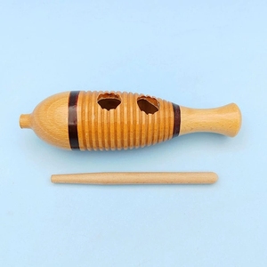 Wholesale Solid Wood Fish Shaped Guiro Scraper With Wood Beater Orff Percussion Instrument Kids Sound Effect <b>Musical</b> Toy - Product Image 3