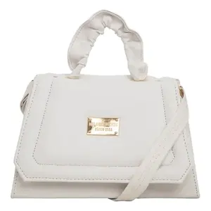 Bolso Bandolera Fana Unica Luisa Blanco de PU con Patrón Personalizado, Cierre de Cremallera Impermeable y Cadena, Bolso Mensajero para Mujer - Product Image 3