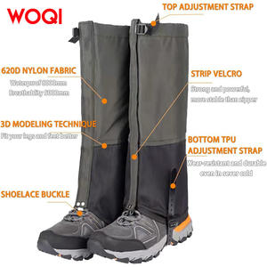 Polainas de senderismo WOQI 620D de nailon impermeables para montañismo y camping, protección para las piernas de adultos - Product Image 1