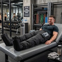 Pantalon de massage à compression d'air à 6 chambres VU Wireless, dispositif IPC, système de thérapie par compression pneumatique pour le sport, la remise en forme et la rééducation