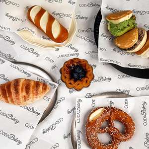 กระดาษห่ออาหารม้วนรูปไก่สี่เหลี่ยมแบบใช้แล้วทิ้งทำจาก PE เคลือบน้ำมันแฮมเบอร์เกอร์เป็นมิตรต่อสิ่งแวดล้อม - Product Image 6