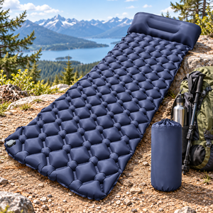 Foot <b>Pump</b> Inflatable Sleeping Mat Polyester Material Terylene Fabric 210cm Length for Tent Camping Hiking Moisture Resistant - Product Image 5