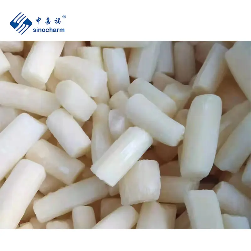 Sinocharm Halal chứng nhận chất lượng cao sản xuất giá bán buôn 2-4cm iqf măng tây trắng đông lạnh cắt