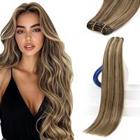 Extensions de cheveux naturels brésiliens lisses 50g 12-14 pouces, coiffables, aspect naturel, personnalisation disponible MRS HAIR