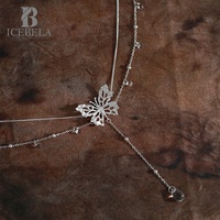 Unique polyvalent haut de gamme bijoux fins en gros 925 en argent Sterling goutte d'eau papillon gland pendentif colliers pour les femmes