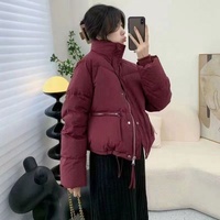 Automne et hiver col montant court femmes pain vêtements à la mode décontracté chaud veste vêtements