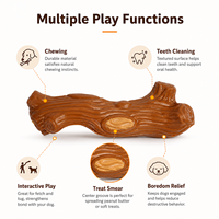 Os à mâcher pour chien en caoutchouc naturel avec texture imitation bois pour le nettoyage dentaire et les jeux quotidiens