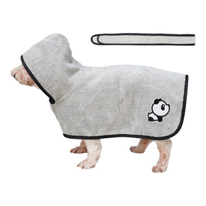 Pet <b>Dog</b> <b>Bathrobe</b> Coral Fleece Quick Drying Hooded Robe For Small Medium <b>Dogs</b> All Seasons Wear - Product Image 5