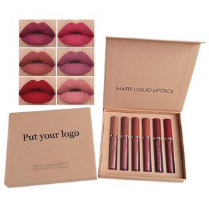 Lipstik Cair <span class=keywords><strong>Matte</strong></span>, tahan lama 6 buah Set Lipstik Cair <span class=keywords><strong>Matte</strong></span> pakaian cangkir tidak pudar tahan air <span class=keywords><strong>Lip</strong></span> <span class=keywords><strong>Gloss</strong></span> - Product Image 1