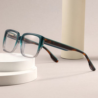 Monture de lunettes de soleil carrée progressive de style européen et américain, motif simple, monture intégrale, unisexe, avec étui à lunettes de lecture tendance