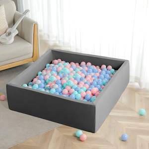 Extra Large Square Foam <b>Ball</b> <b>Pit</b> <b>for</b> Toddler with Removable Cover, Indoor Memory Sponge <b>Ball</b> Playpen Without <b>Balls</b> - Product Image 1