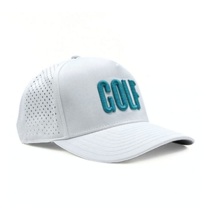 Personnalisé de haute qualité 3D broderie lettre logo respirant découpé au laser trous 5 panneau Golf Trucker Hat fermeture réglable pour le sport - Product Image 2