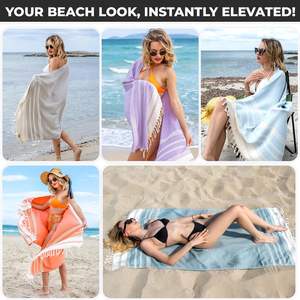 Serviette en coton turque Peshtemal jacquard 2026 pour la salle de bain, la plage, le <span class=keywords><strong>spa</strong></span>, le sauna, avec logo personnalisé - Product Image 4