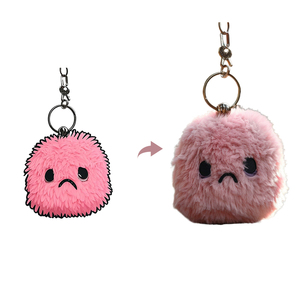 Oferta Especial: Llavero de Peluche Personalizado de Monstruo Pequeño <span class=keywords><strong>Emocional</strong></span>, Suave, de Tela de Algodón y Malla de Algodón PP con Orejas Móviles - Product Image 1